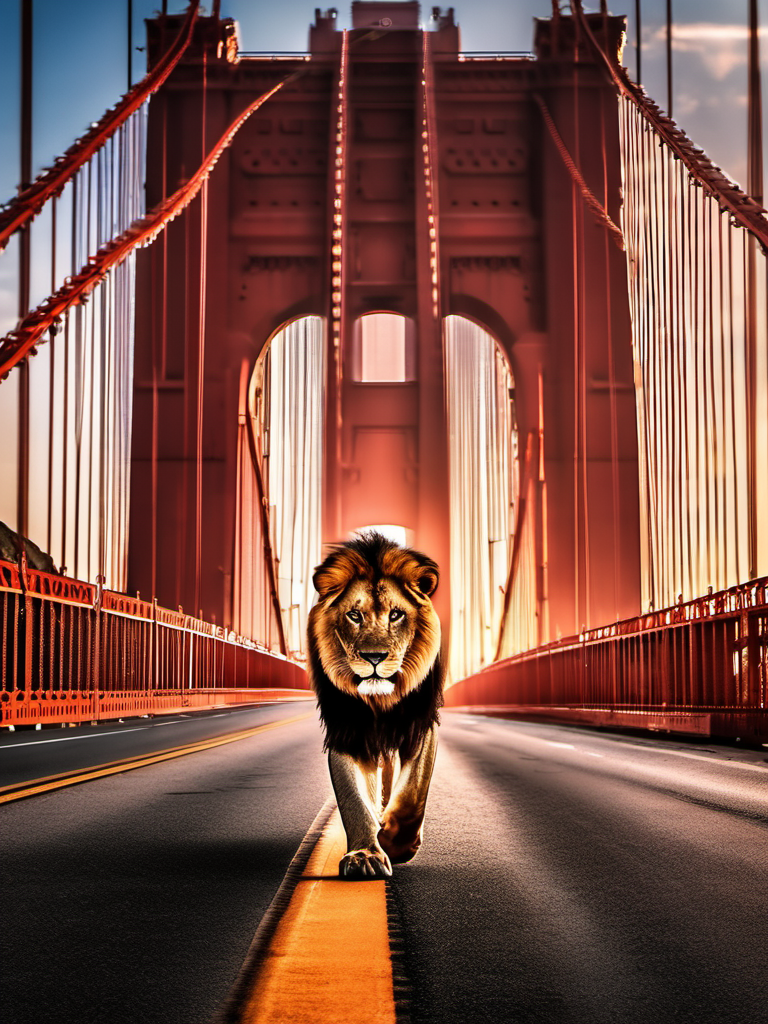 05724-23778915-4133-realistic photo, a giant lion crushes the golden gate bridge with its teeth, a frame from the movie,eye contact, complex backgro.png